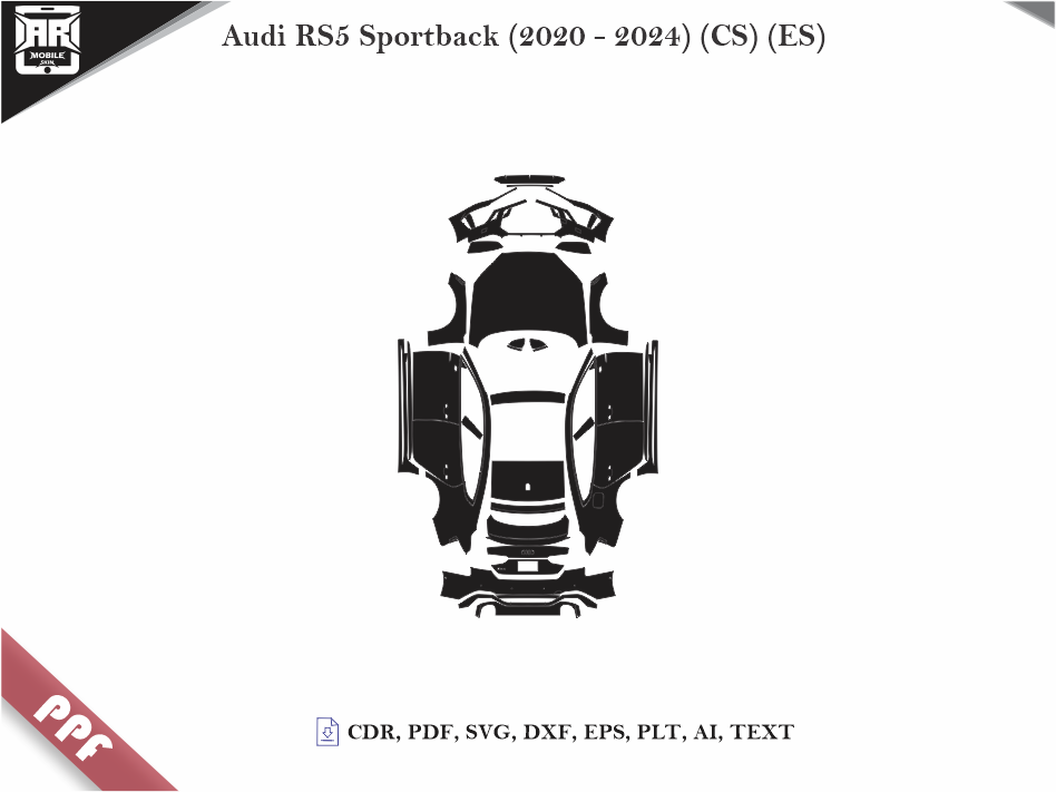 Audi RS5 Sportback (2020 - 2024) (CS) (ES) Car Body PPF Cutting Template