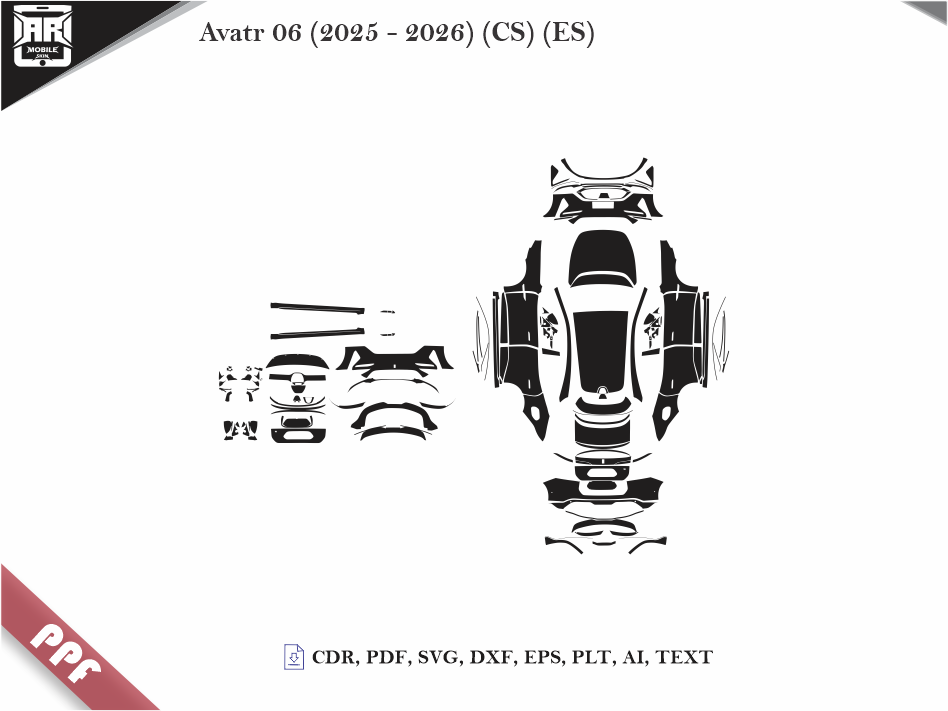 Avatr 06 (2025 - 2026) (CS) (ES) Car Body PPF Cutting Template