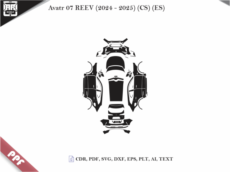 Avatr 07 REEV (2024 – 2025) (CS) (ES) Full Car Body PPF Cutting Template