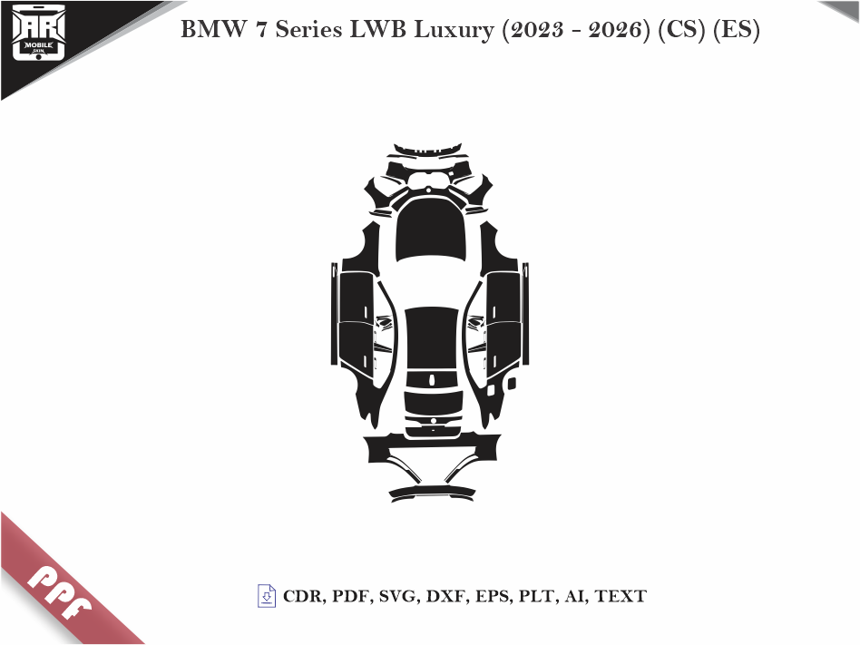 BMW 7 Series LWB Luxury (2023 - 2026) Car Body PPF Cutting Template