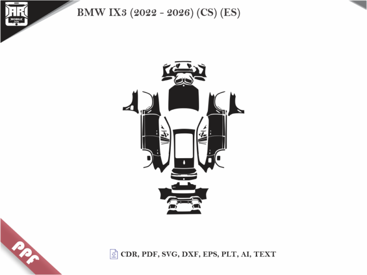 BMW IX3 (2022 – 2026) (CS) (ES) Full Car Body PPF Cutting Template