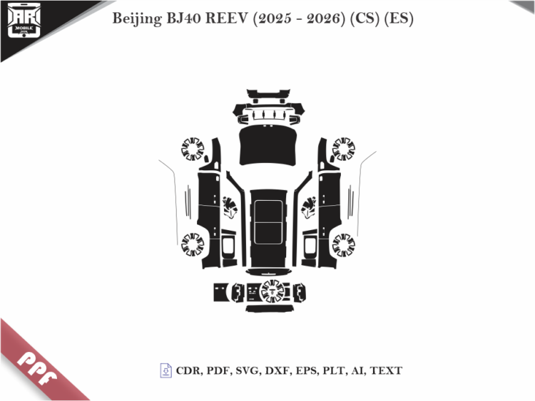 Beijing BJ40 REEV (2025 – 2026) (CS) (ES) Full Car Body PPF Cutting Template