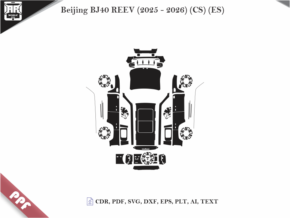 Beijing BJ40 REEV (2025 - 2026) (CS) (ES) Car Body PPF Cutting Template