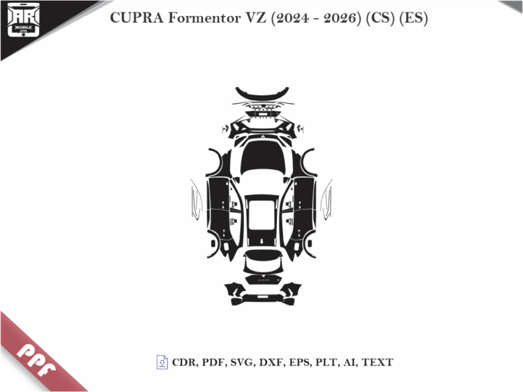 CUPRA Formentor VZ (2024 – 2026) (CS) (ES) Full Car Body PPF Cutting Template