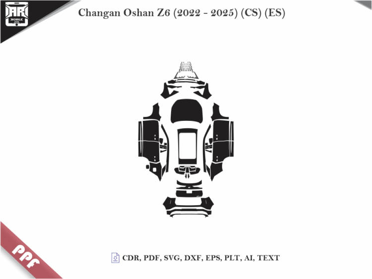 Changan Oshan Z6 (2022 – 2025) (CS) (ES) Full Car Body PPF Cutting Template