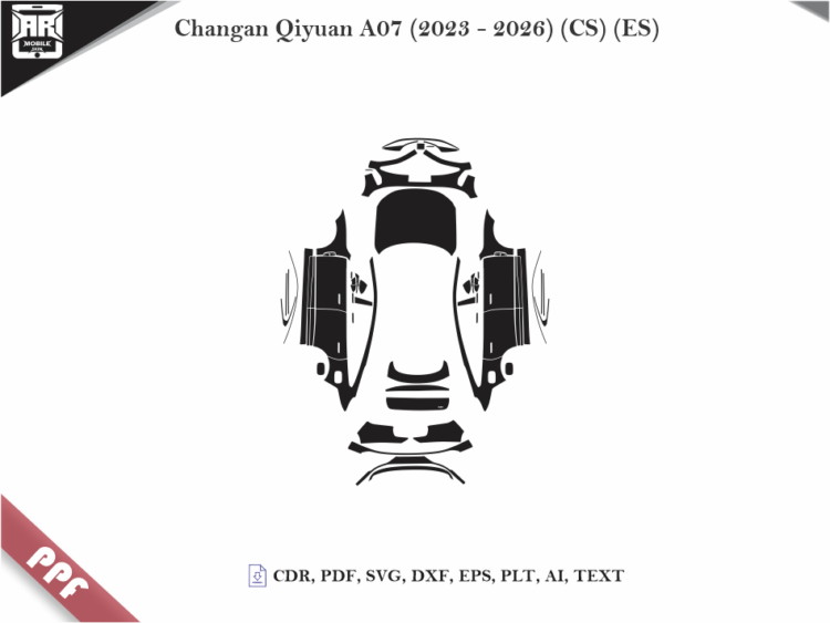Changan Qiyuan A07 (2023 – 2026) (CS) (ES) Full Car Body PPF Cutting Template