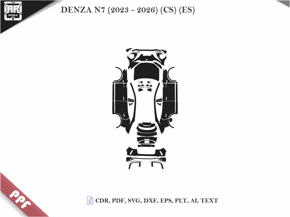 DENZA N7 (2023 - 2026) (CS) (ES) Car Body PPF Cutting Template