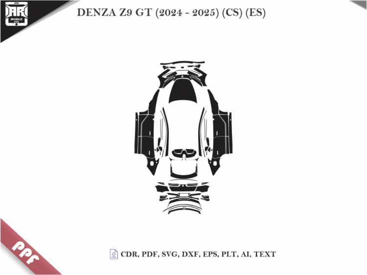 DENZA Z9 GT (2024 – 2025) (CS) (ES) Full Car Body PPF Cutting Template
