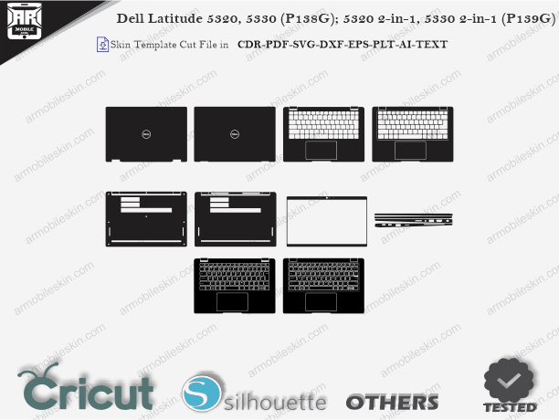 Dell Latitude 5320, 5330 (P138G); 5320 2-in-1, 5330 2-in-1 (P139G) Skin Template Vector