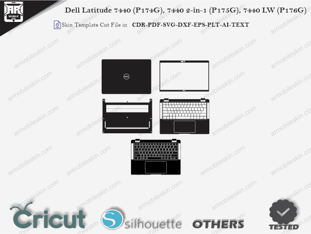 Dell Latitude 7440 (P174G), 7440 2-in-1 (P175G), 7440 LW (P176G) Skin Template Vector