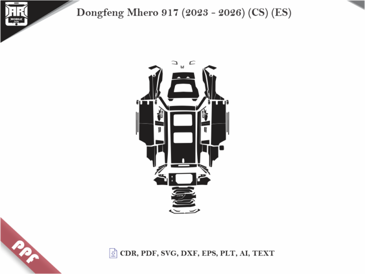 Dongfeng Mhero 917 (2023 – 2026) (CS) (ES) Full Car Body PPF Cutting Template