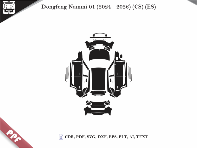 Dongfeng Nammi 01 (2024 – 2026) (CS) (ES) Full Car Body PPF Cutting Template