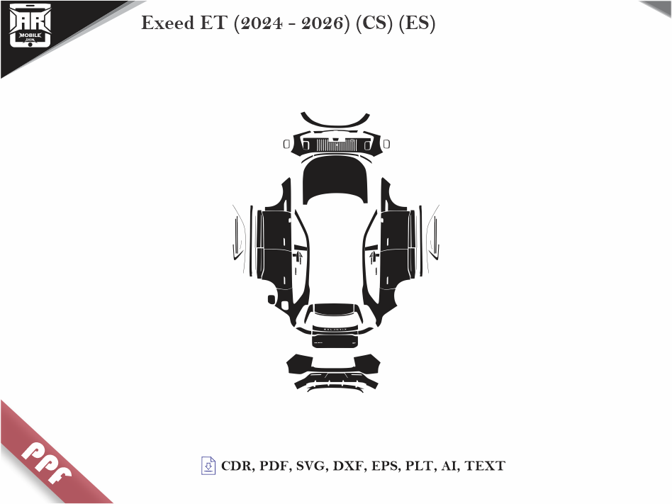 Exeed ET (2024 - 2026) (CS) (ES) Car Body PPF Cutting Template