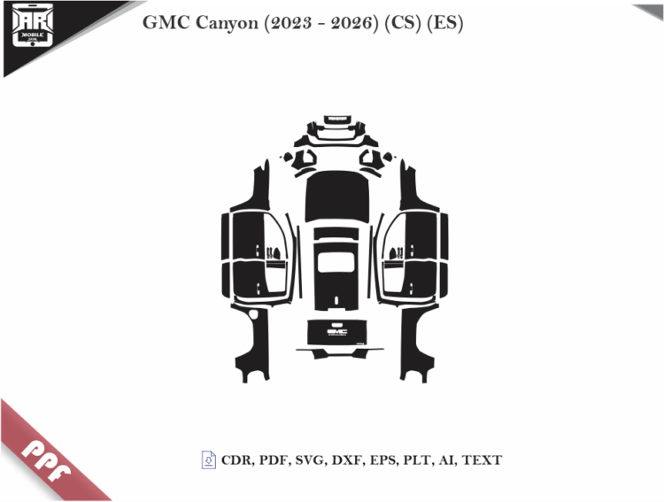 GMC Canyon (2023 – 2026) (CS) (ES) Full Car Body PPF Cutting Template