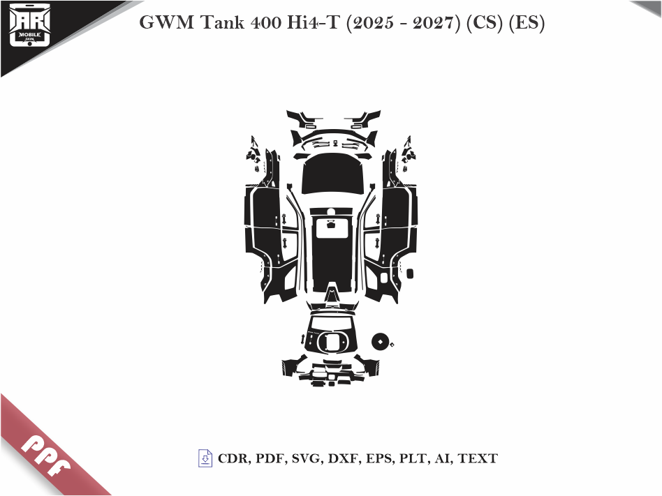 GWM Tank 400 Hi4-T (2025 - 2027) (CS) (ES) Car Body PPF Cutting Template