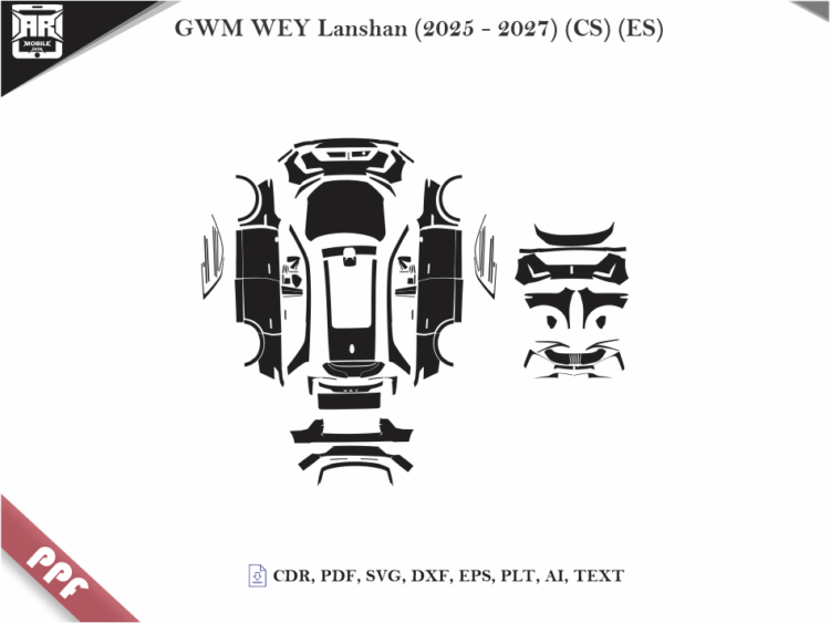 GWM WEY Lanshan (2025 – 2027) (CS) (ES) Full Car Body PPF Cutting Template