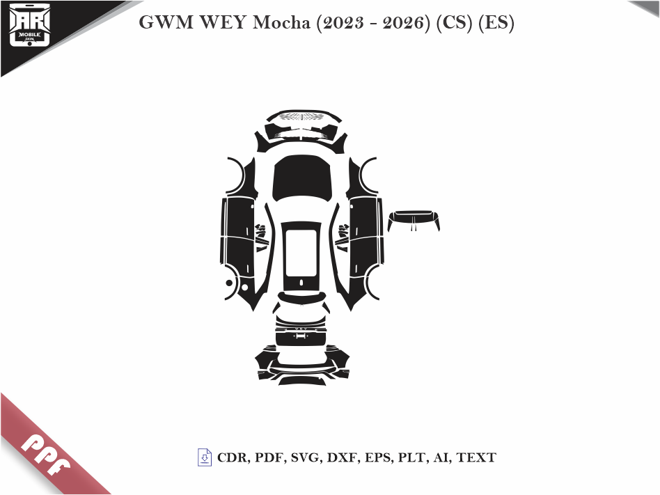 GWM WEY Mocha (2023 - 2026) (CS) (ES) Car Body PPF Cutting Template