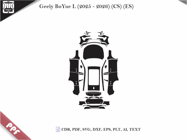 Geely BoYue L (2025 – 2026) (CS) (ES) Full Car Body PPF Cutting Template