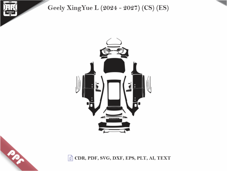 Geely XingYue L (2024 – 2027) (CS) (ES) Full Car Body PPF Cutting Template
