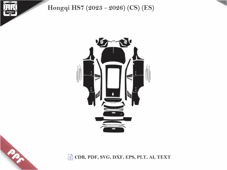 Hongqi HS7 (2023 – 2026) (CS) (ES) Full Car Body PPF Cutting Template