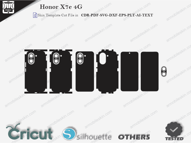 Honor X7e 4G Skin Template Vector Cut File