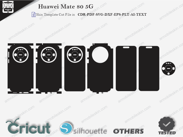 Huawei Mate 80 5G Skin Template Vector Cut File