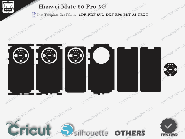 Huawei Mate 80 Pro 5G Skin Template Vector Cut File