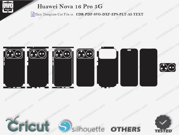 Huawei Nova 16 Pro 5G Skin Template Vector Cut File