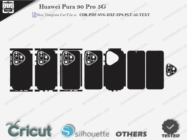 Huawei Pura 90 Pro 5G Skin Template Vector Cut File