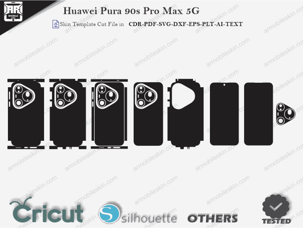 Huawei Pura 90s Pro Max 5G Skin Template Vector Cut File