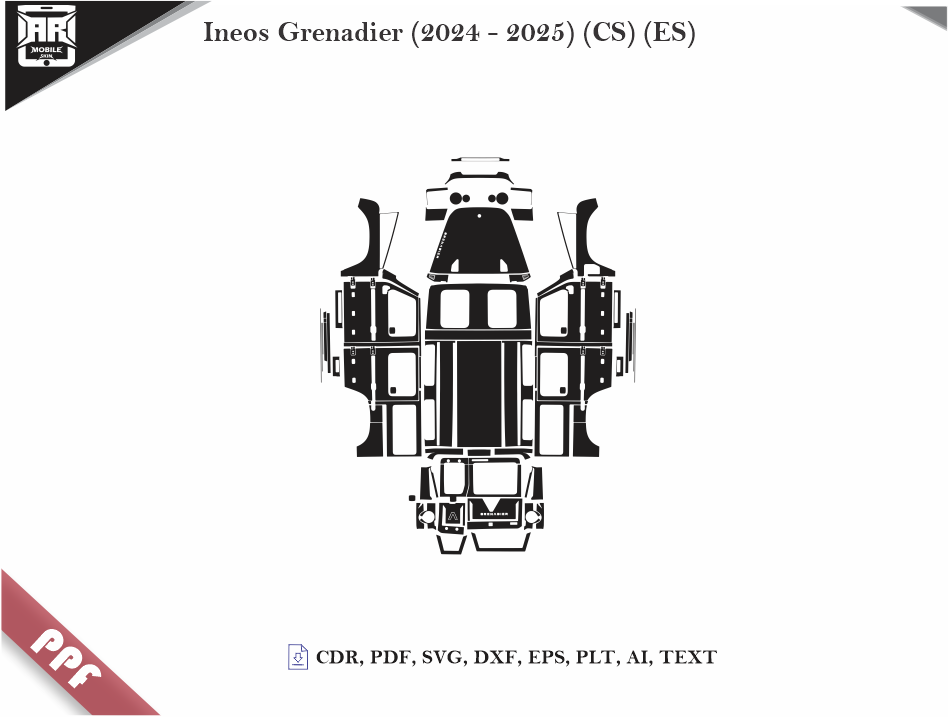 Ineos Grenadier (2024 - 2025) (CS) (ES) Car Body PPF Cutting Template