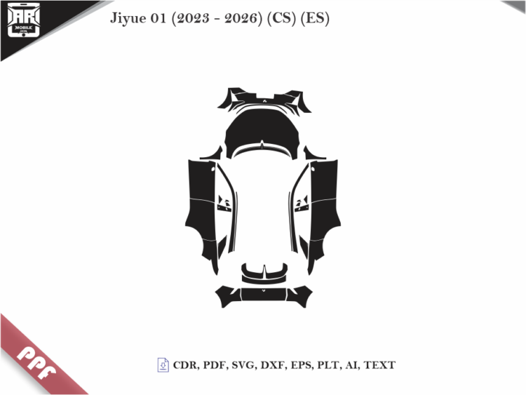 Jiyue 01 (2023 – 2026) (CS) (ES) Full Car Body PPF Cutting Template