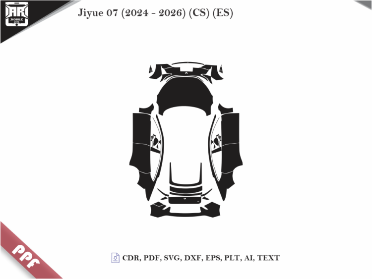 Jiyue 07 (2024 – 2026) (CS) (ES) Full Car Body PPF Cutting Template