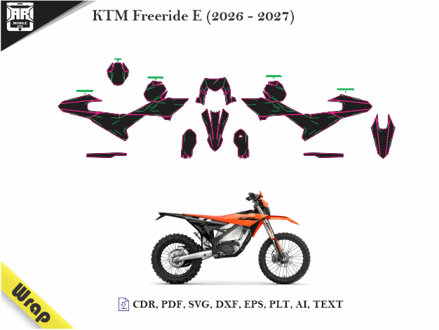 KTM Freeride E (2026 - 2027) Wrap Skin Template Vector Cut File