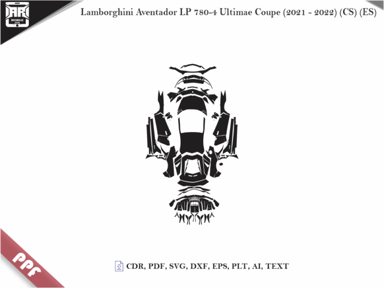 Lamborghini Aventador LP 780-4 Ultimae Coupe (2021 – 2022) (CS) (ES) Full Car Body PPF Cutting Template