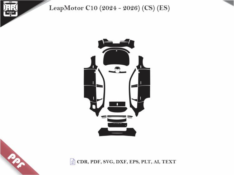 LeapMotor C10 (2024 – 2026) (CS) (ES) Full Car Body PPF Cutting Template