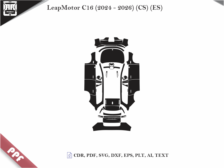 LeapMotor C16 (2024 - 2026) (CS) (ES) Car Body PPF Cutting Template
