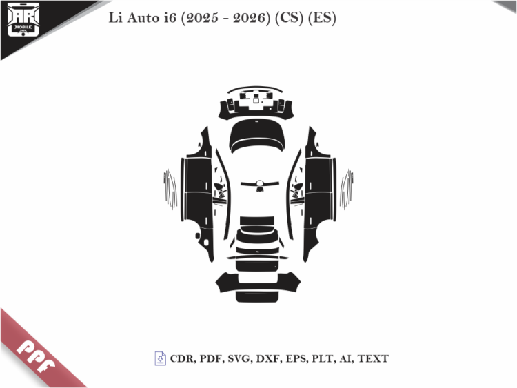 Li Auto i6 (2025 – 2026) (CS) (ES) Full Car Body PPF Cutting Template