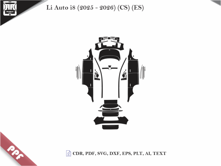 Li Auto i8 (2025 – 2026) (CS) (ES) Full Car Body PPF Cutting Template