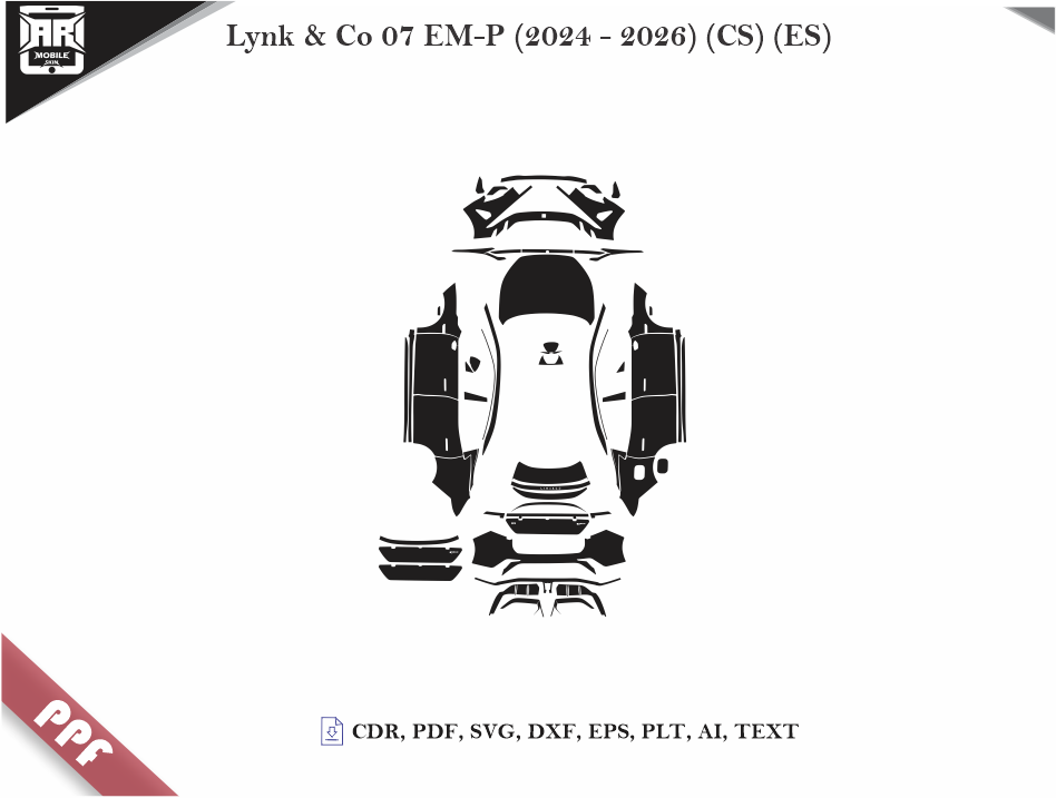 Lynk & Co 07 EM-P (2024 - 2026) (CS) (ES) Car Body PPF Cutting Template