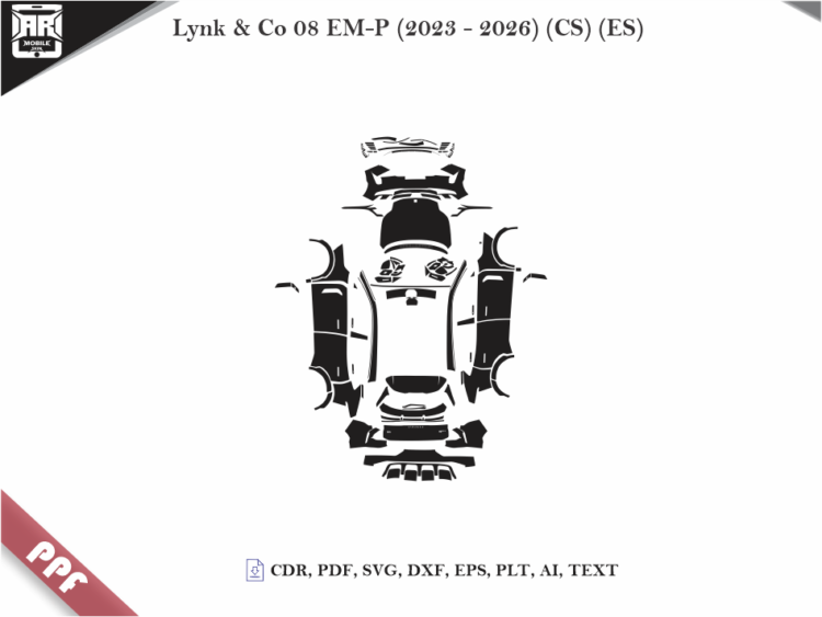 Lynk & Co 08 EM-P (2023 – 2026) (CS) (ES) Full Car Body PPF Cutting Template