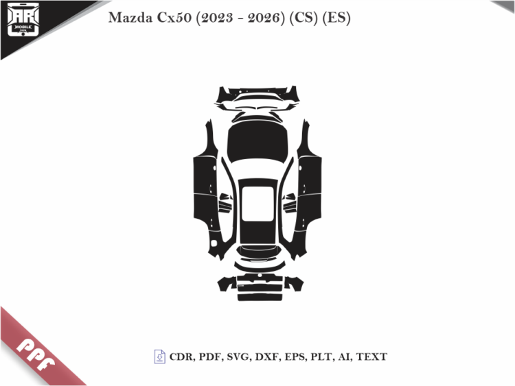 Mazda Cx50 (2023 – 2026) (CS) (ES) Full Car Body PPF Cutting Template