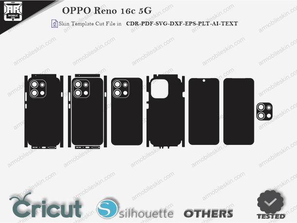 OPPO Reno 16c 5G Skin Template Vector