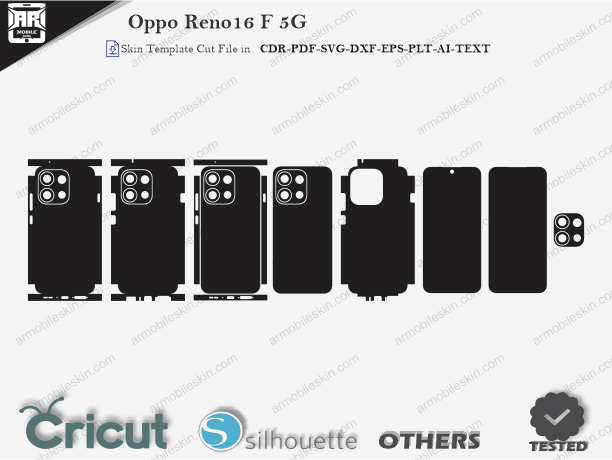 Oppo Reno16 F 5G Skin Template Vector Cut File