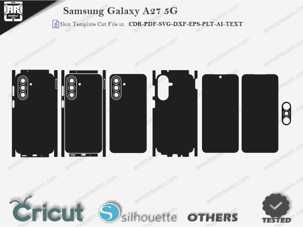 Samsung Galaxy A27 5G Skin Template Vector
