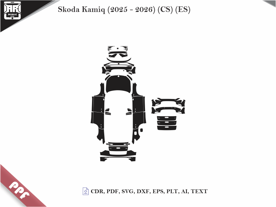 Skoda Kamiq (2025 - 2026) (CS) (ES) Car Body PPF Cutting Template