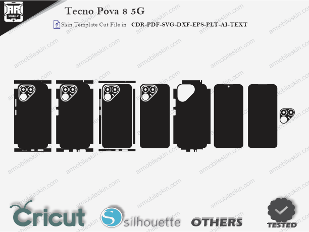Tecno Pova 8 5G Skin Template Vector Cut File