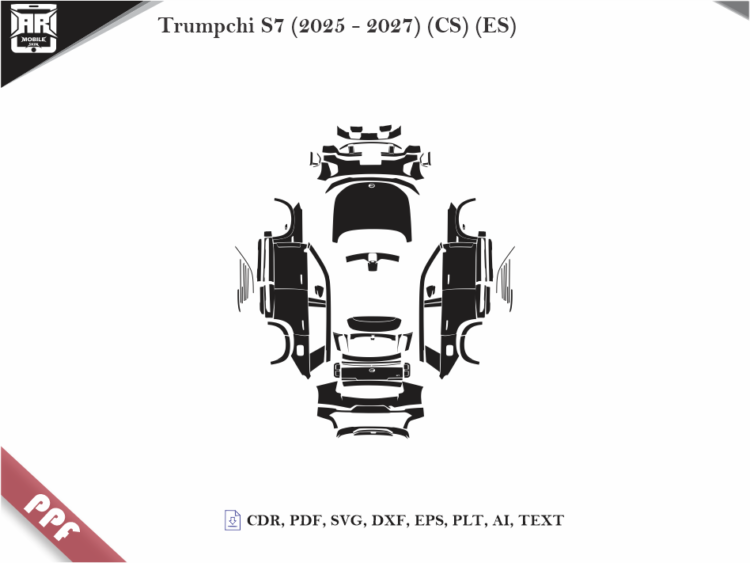 Trumpchi S7 (2025 – 2027) (CS) (ES) Full Car Body PPF Cutting Template