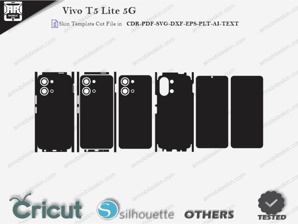 Vivo T5 Lite 5G Skin Template Vector Cut File