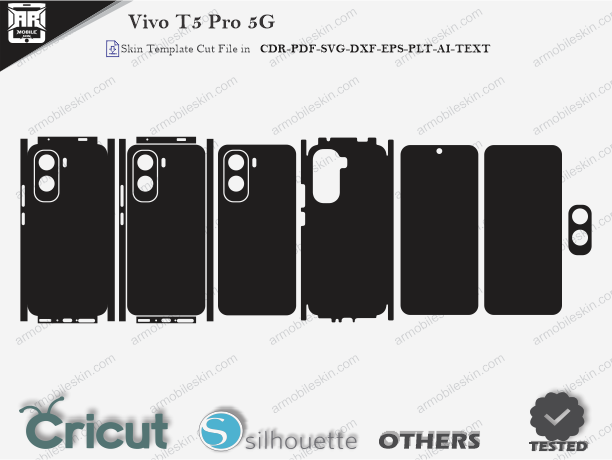 Vivo T5 Pro 5G Skin Template Vector
